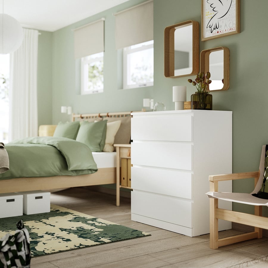 2x komoda Malm Ikea biela