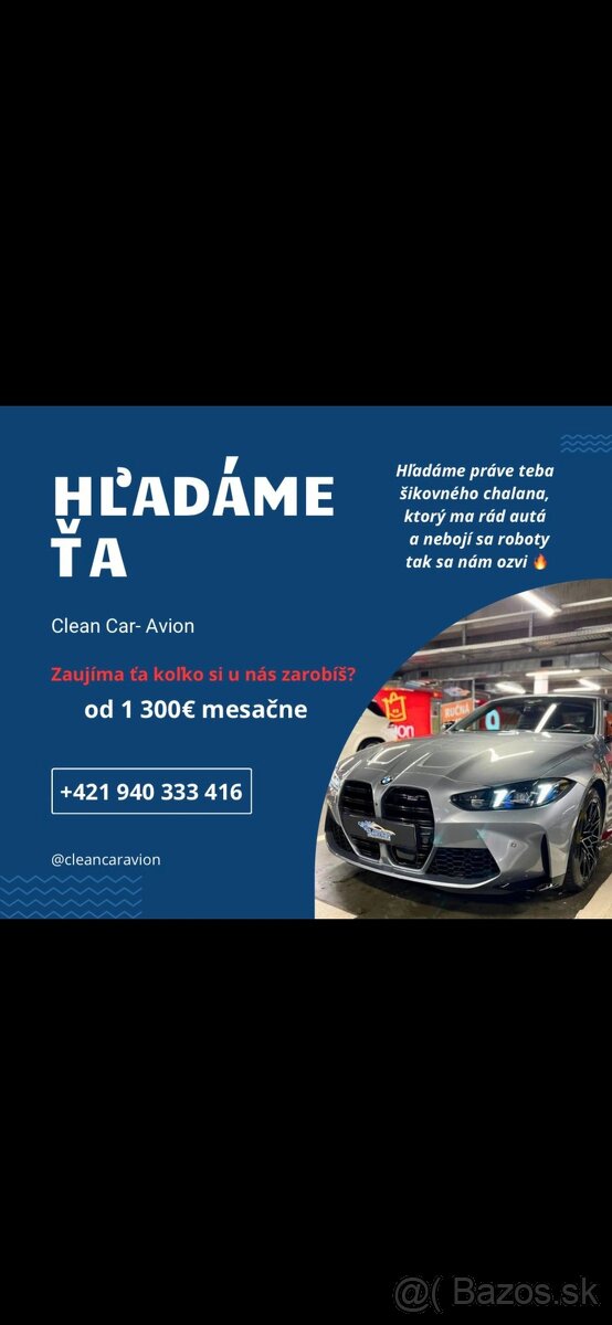 Práca v autoymyvarni
