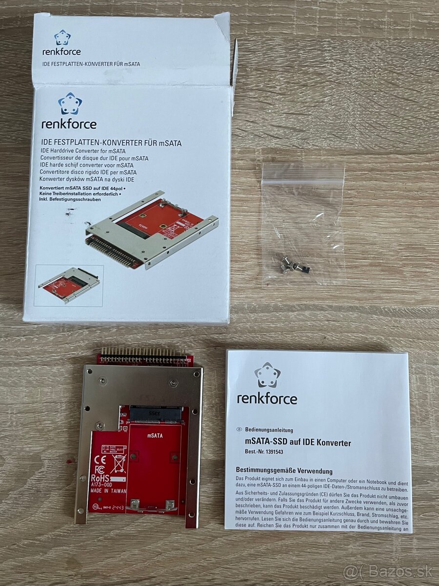 adaptér Renkforce mSATA SSD → IDE