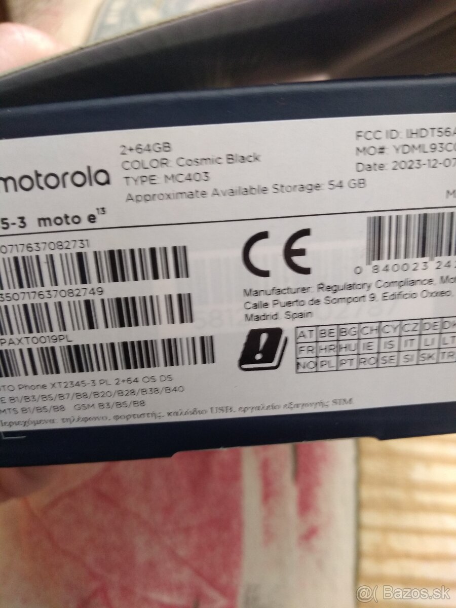 Nový telefón Motorola moto e13