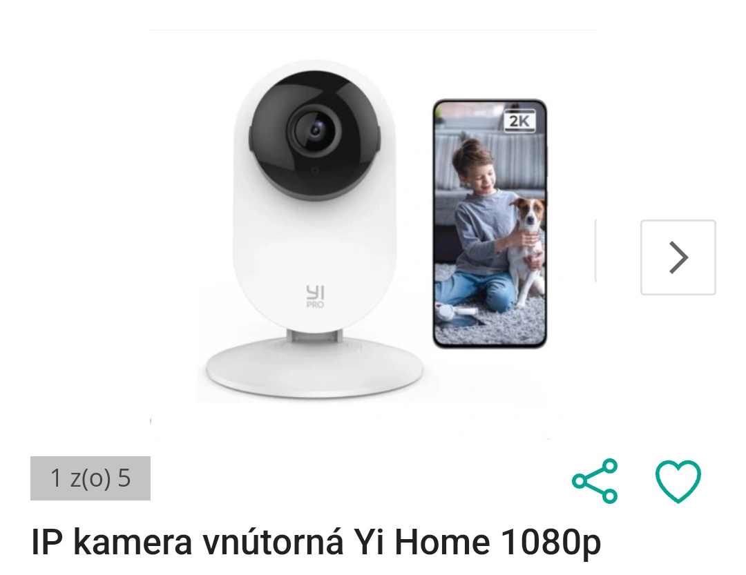 Vnútorná Ip kamera Yi Home 1080p