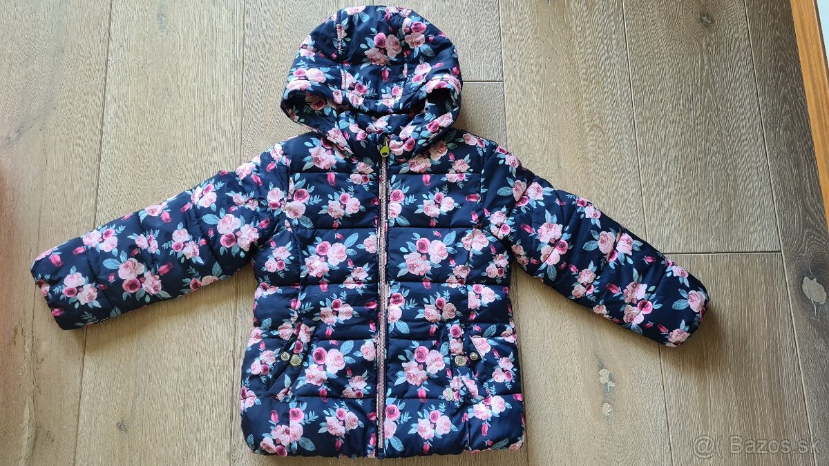 Dievčenská kvetinová zimná bunda č.104