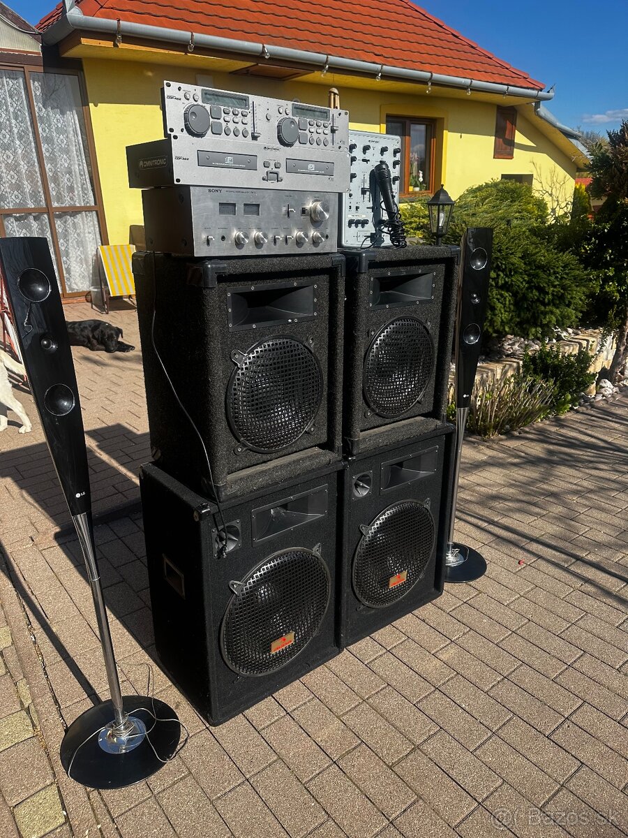 Reproduktory 4ks+ zosilovač+ dualny cd player