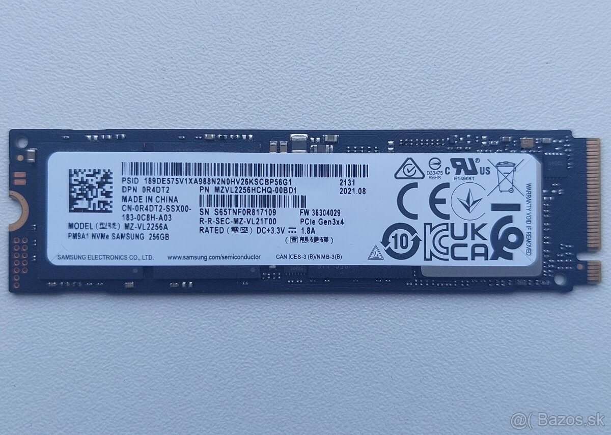 Samsung PM9A1 256GB NVMe