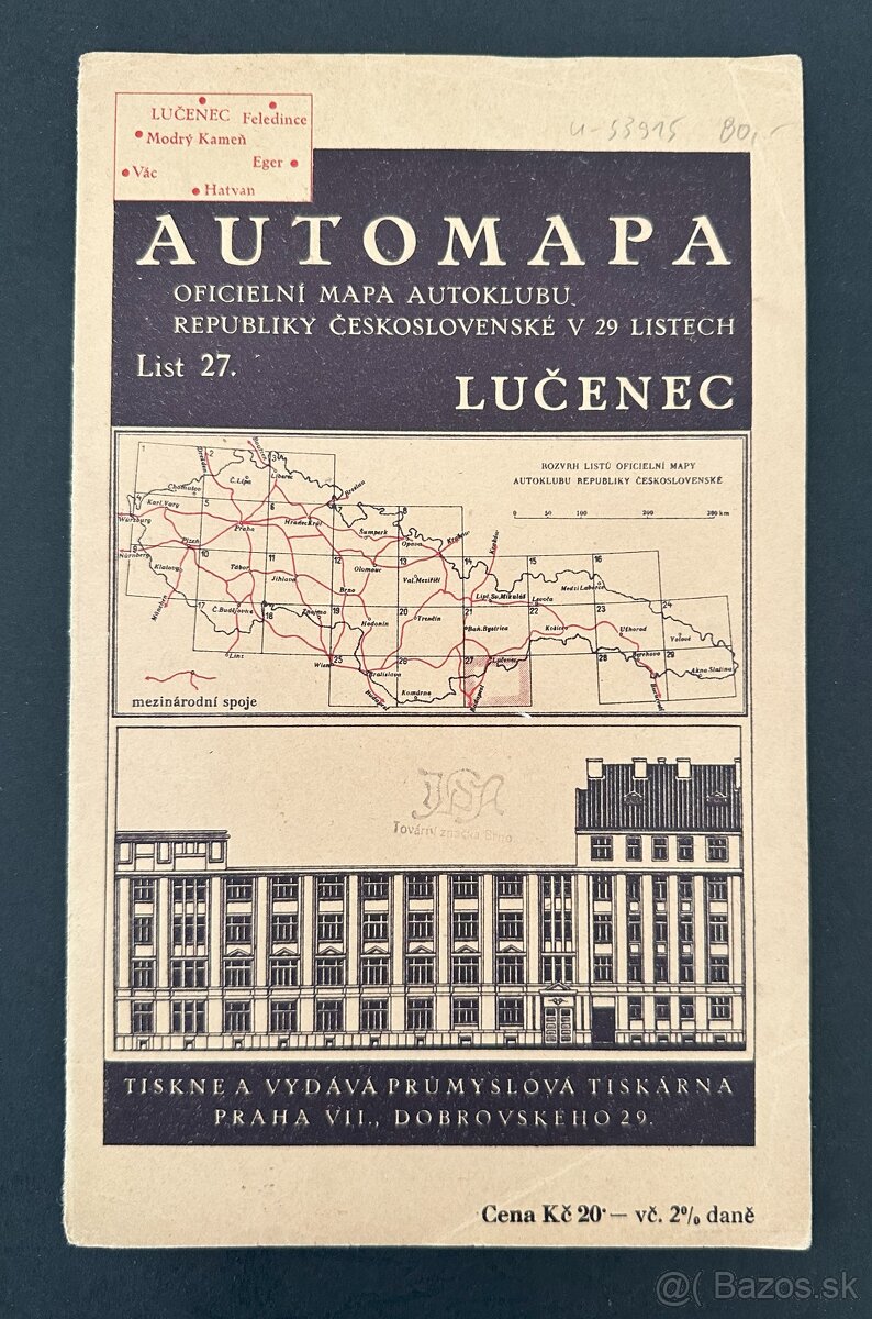 Automapa LC Autoklubu Republiky Československej 1928