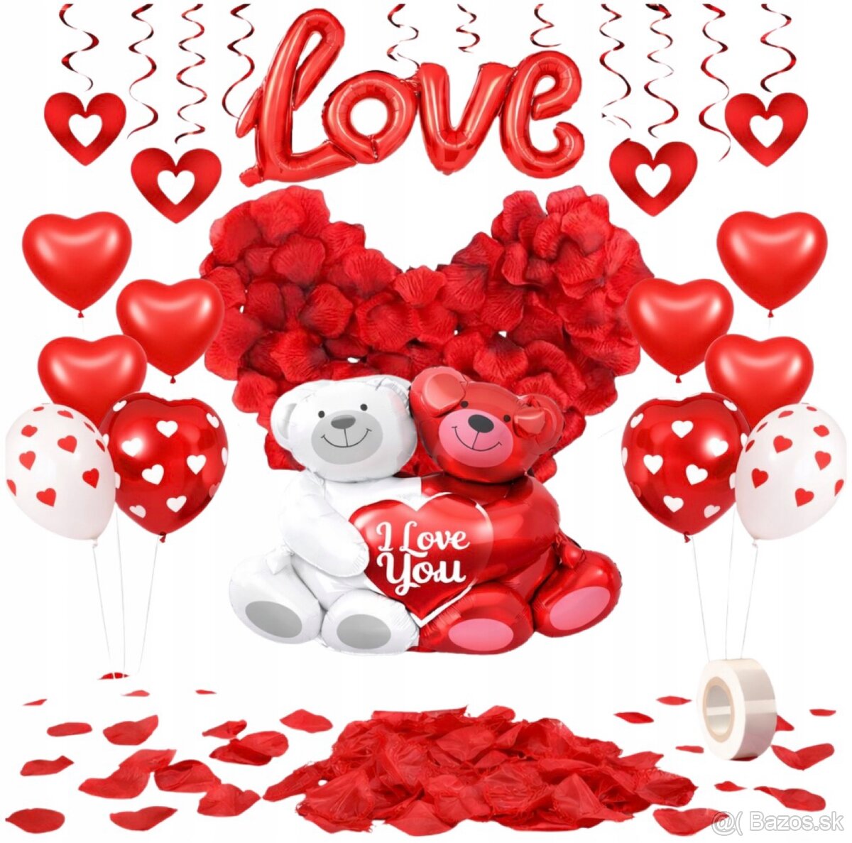 Balónová výzdoba Valentín červené srdce