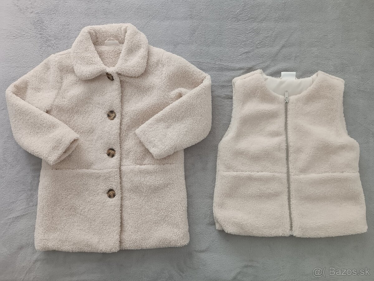 Dievčenský kabátik+vesta 116/122
