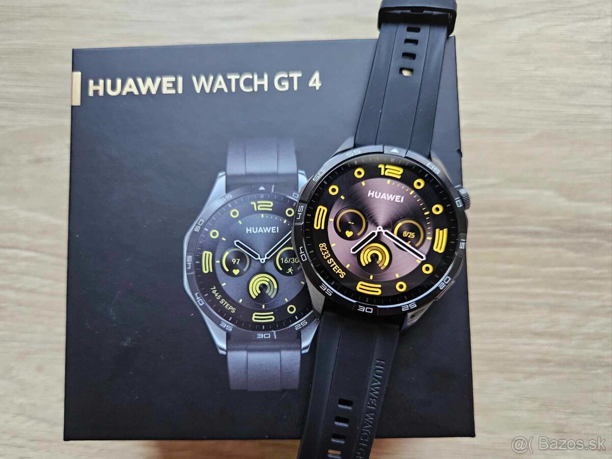 Huawei Watch GT4 46mm black, top, zaruka NAY