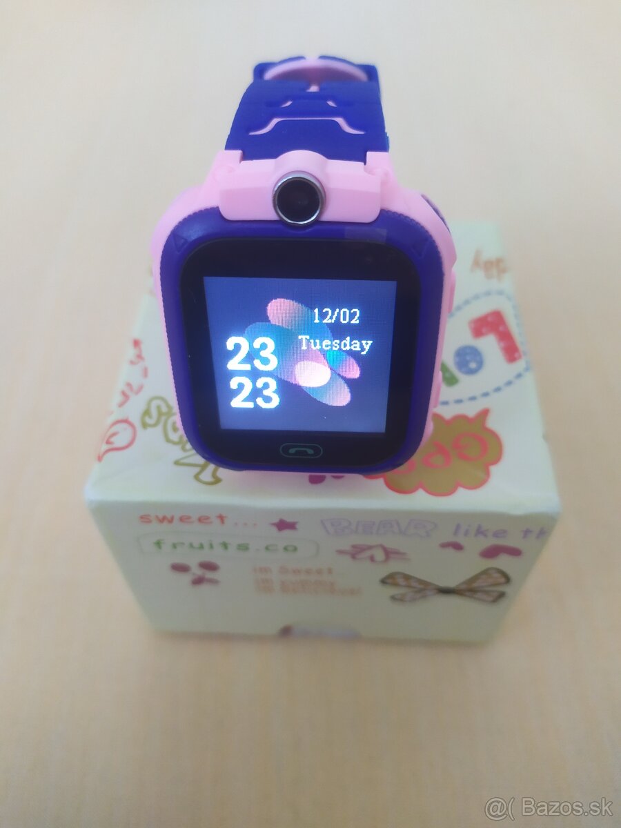 Detské smart hodinky, možnosť volania, ružové
