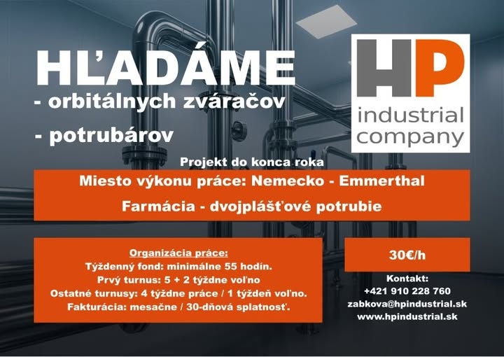 Orbitálny zvárač + potrubár