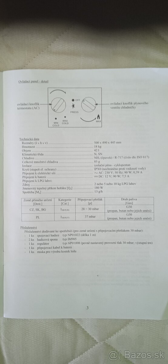 Predam absorbčnu chladničku
