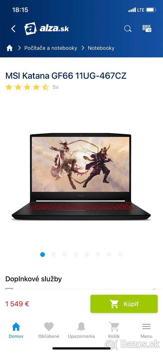 Predám herný notebook a príslušenstvo