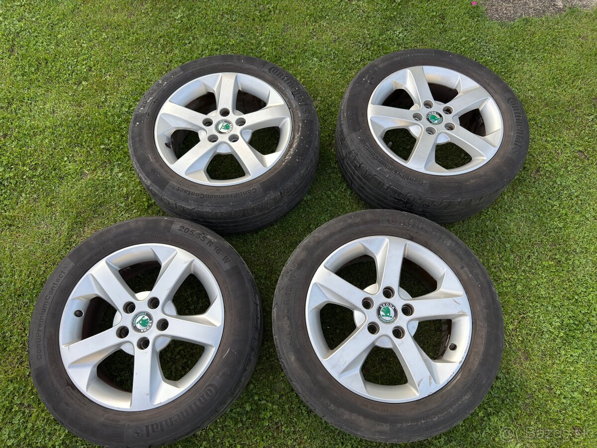 Original alu disky skoda octavia 2 205/55 R16 5x112