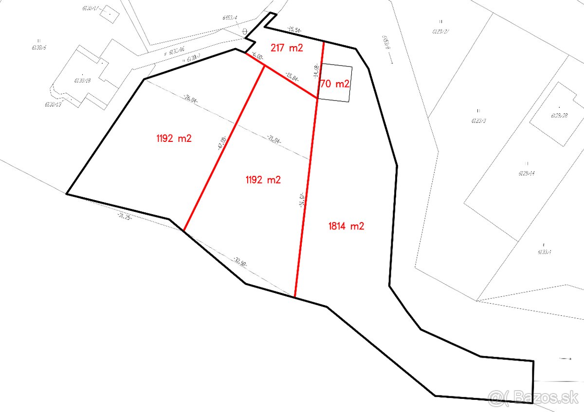 Stavebný pozemok pod lesom - ul. Jesenského