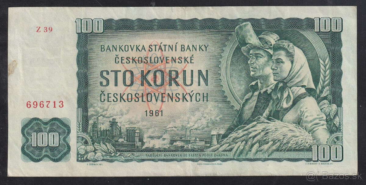 100Kčs 1961 vzácnejšia séria Z