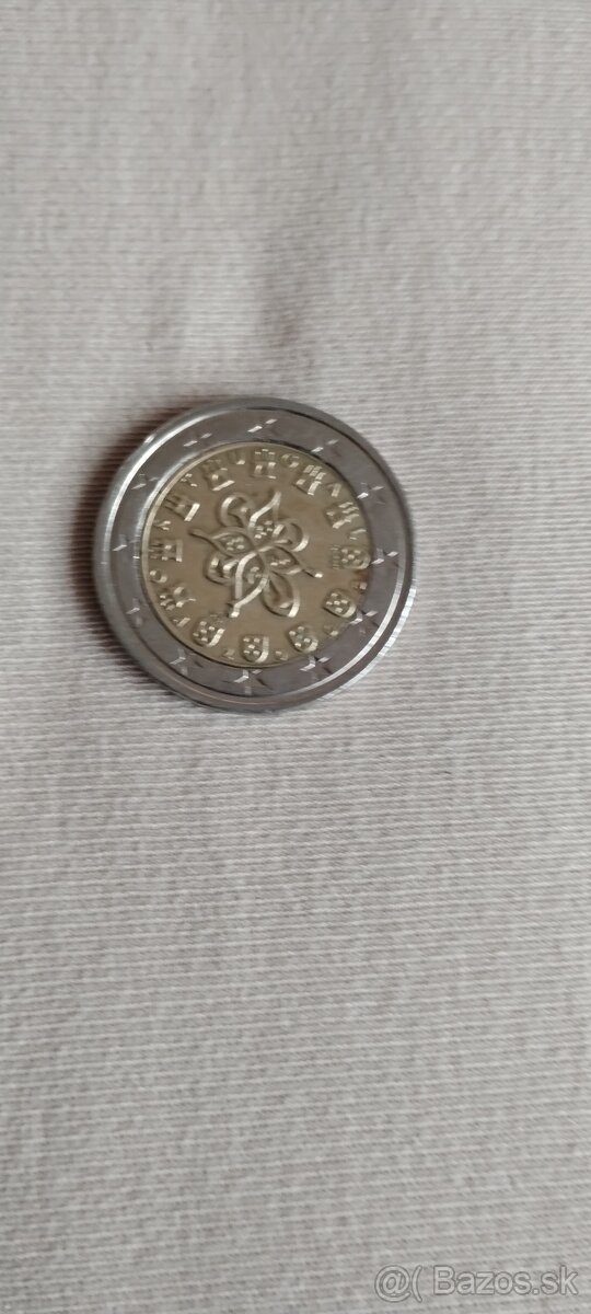 Chyborazba 2 € minca Portugalsko 2002.