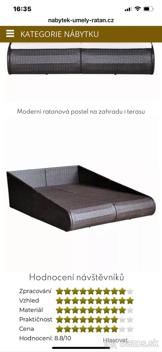 Ratanová posteľ