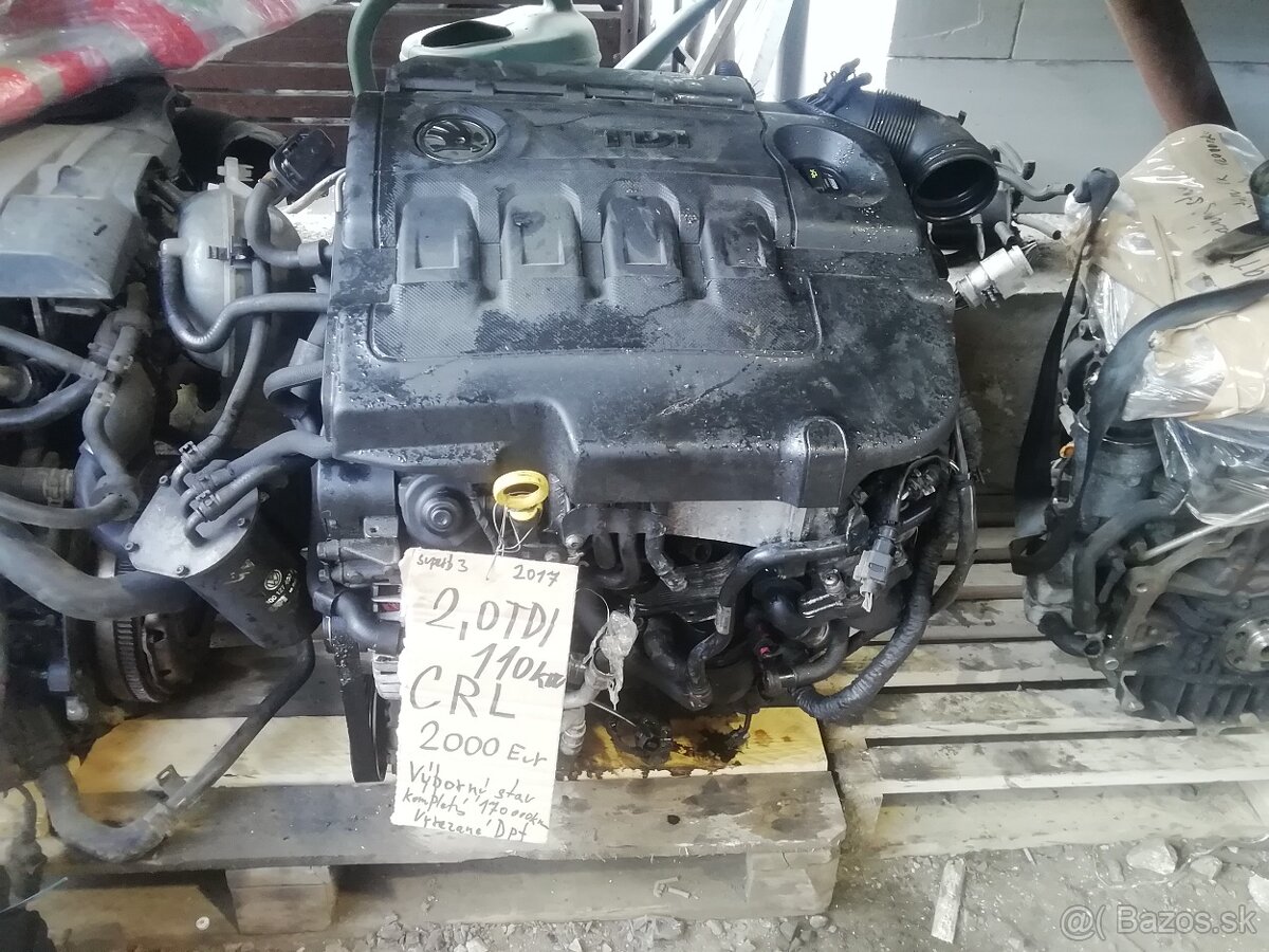 Motor 2,0 tdi 110 kW kód motora CRL comonreal