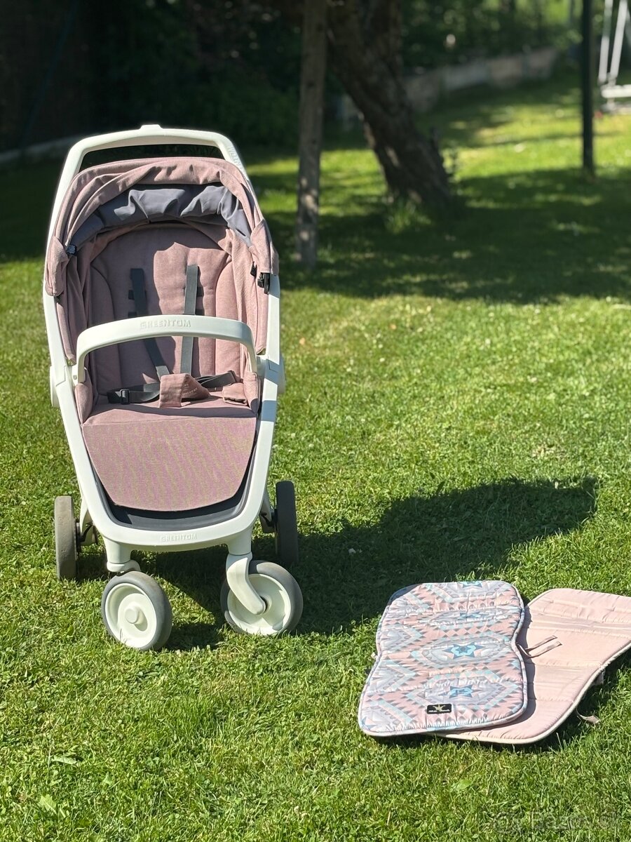 Kočík Greentom Rose + shopper taška +podložky Elodie Details