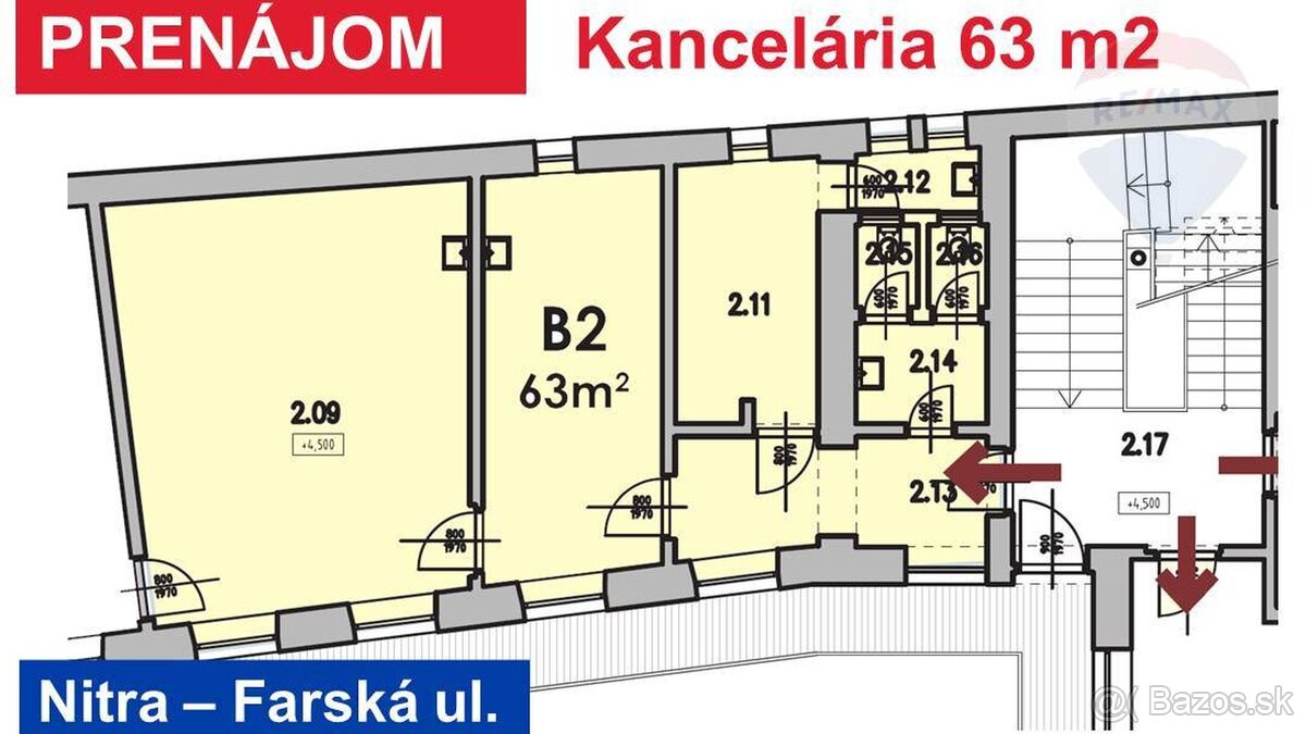 Prenájom 63 m2 komerčného priestoru “ambulancia“, ul. Farská