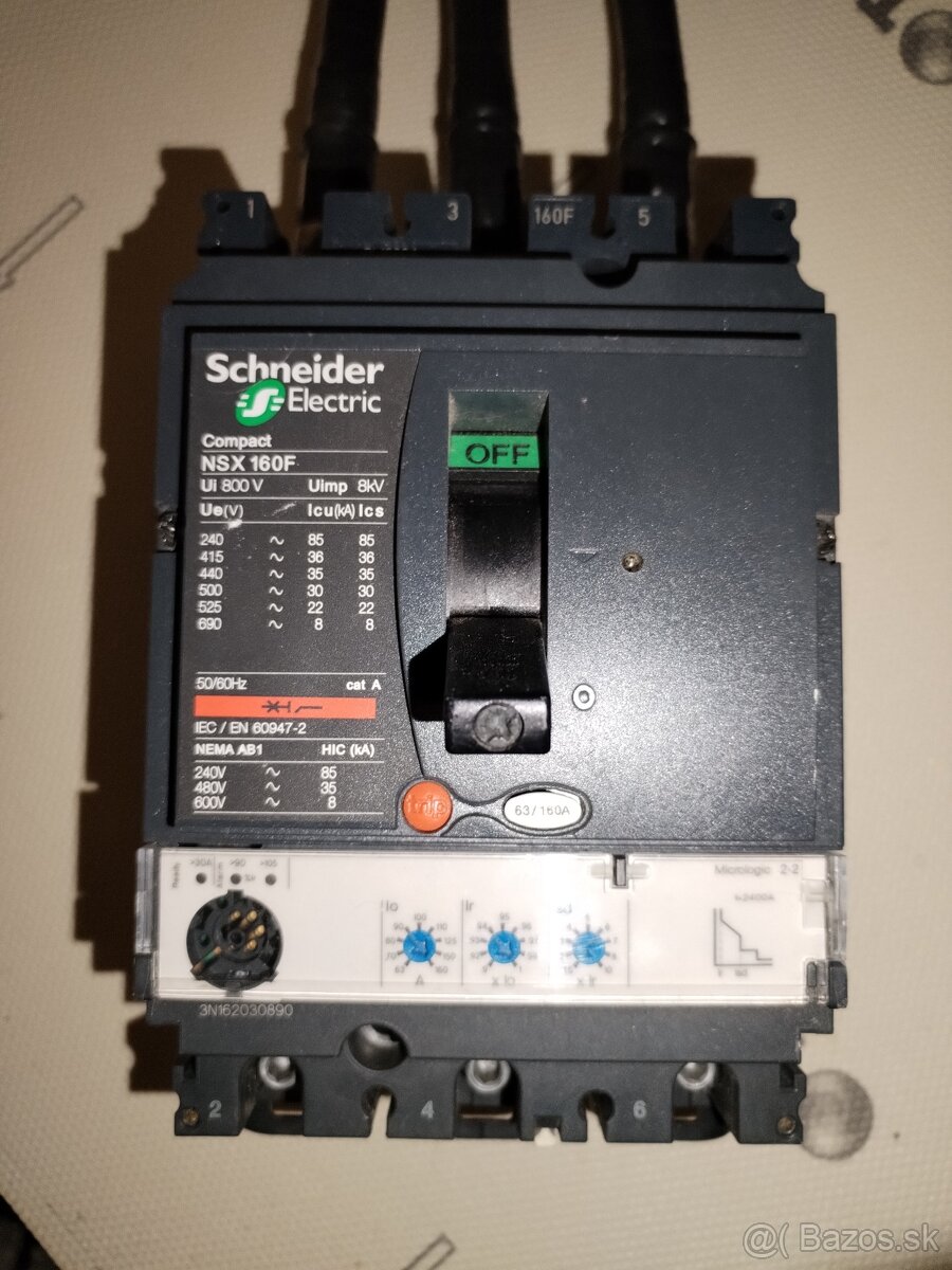 Výkonový jistič Compact NSX160F - 160 A - 3P