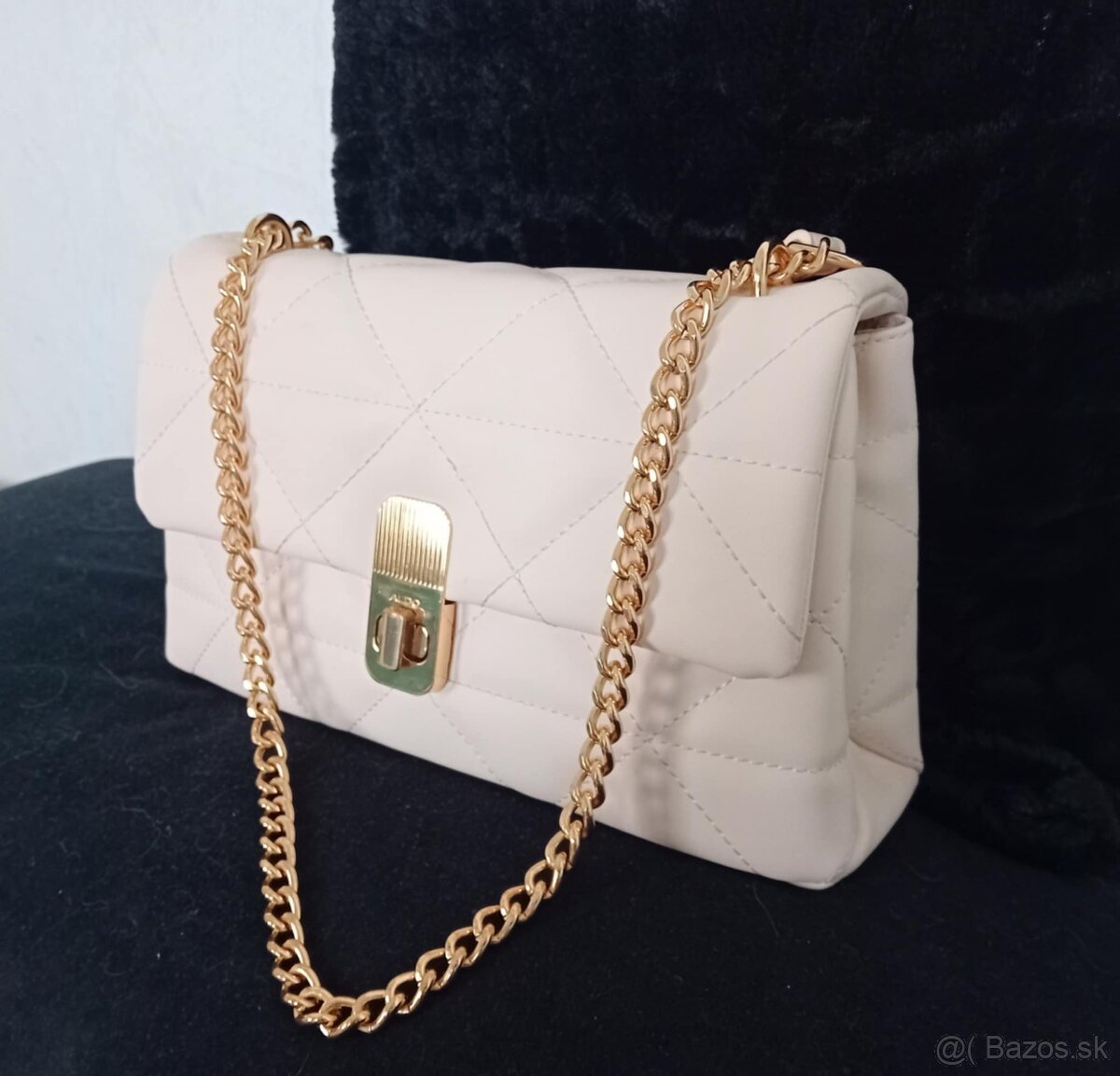 Nová dámska béžová kabelka ALDO so zlatými aplikáciami