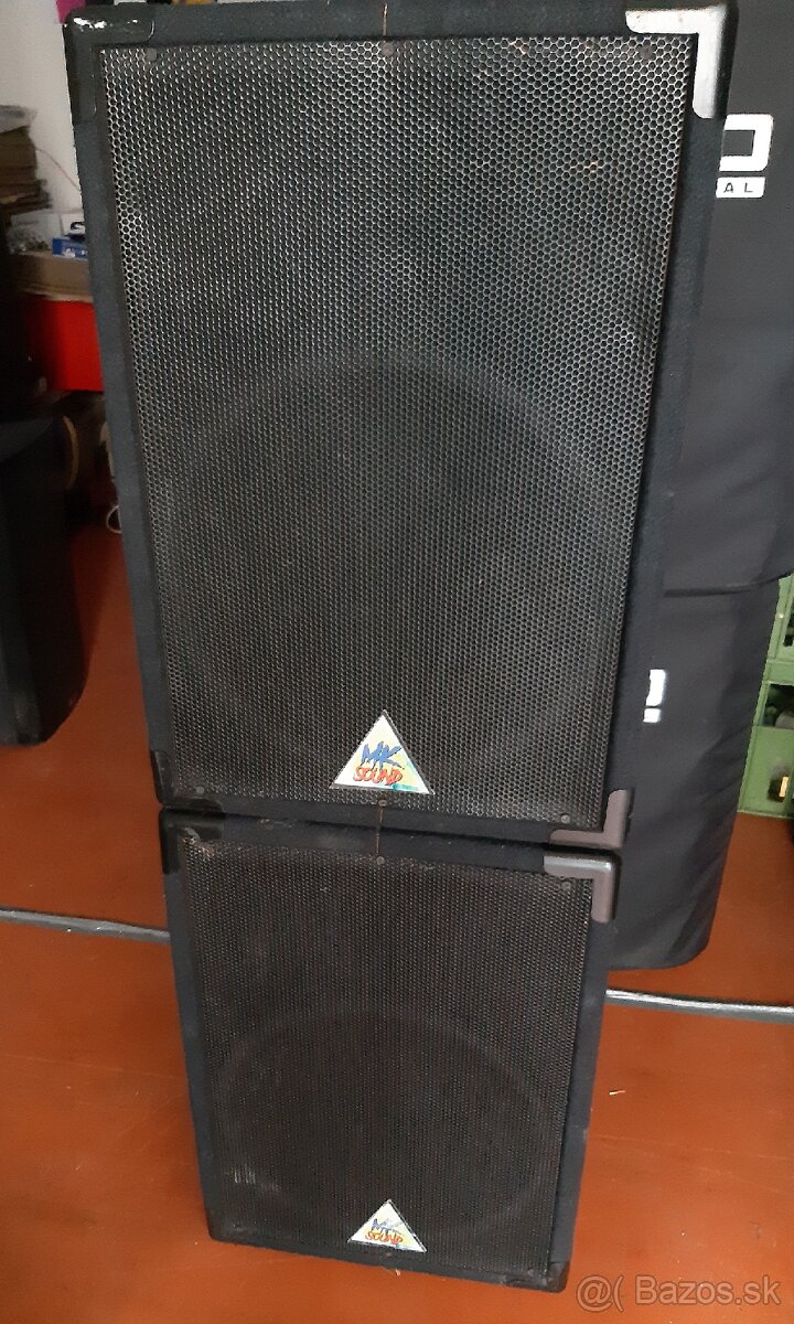 Pasívne reproduktory 15" plus zosilňovač behringer EP2500