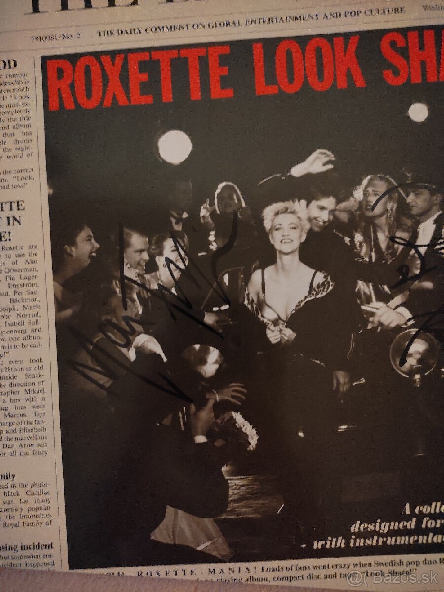 Podpísaná platňa Roxette Look Sharp
