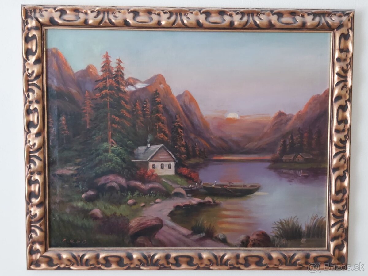 Predame krasny starožitny ručne malovany obraz