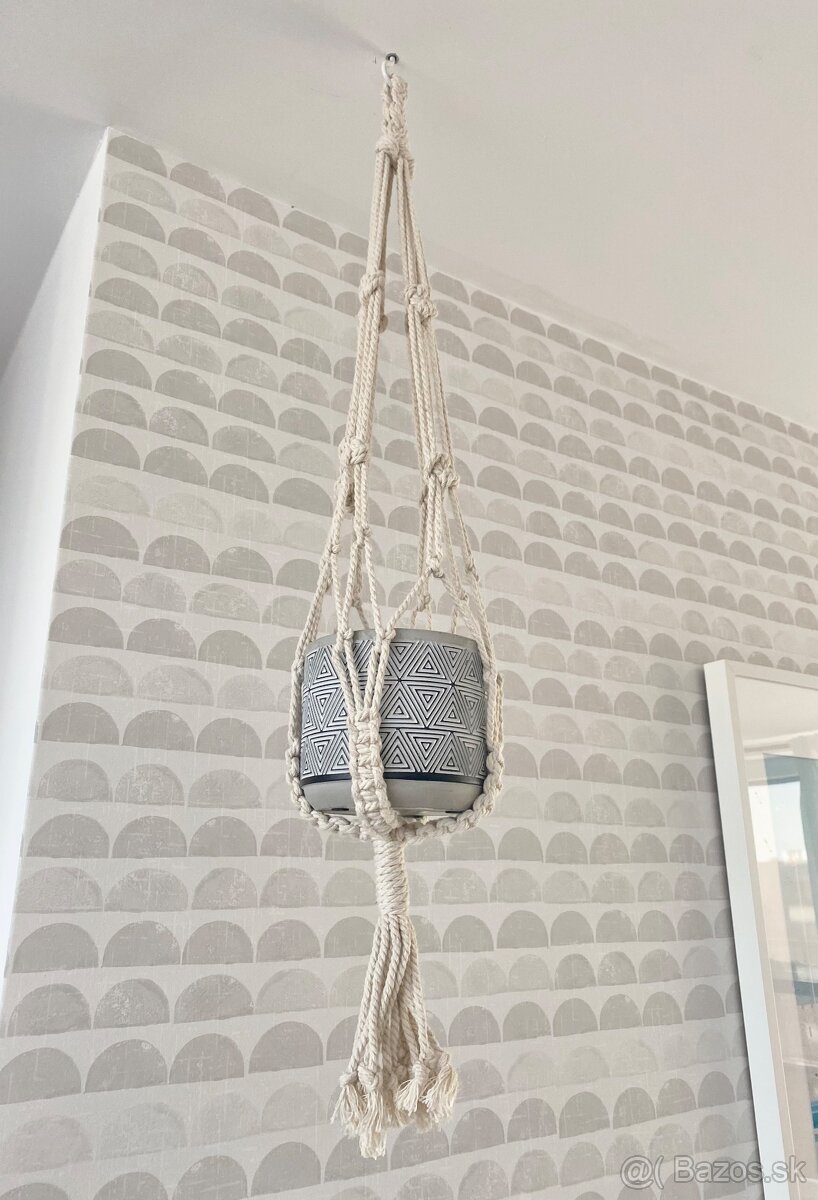 Boho set IKEA vešiak na kvetináč a obal