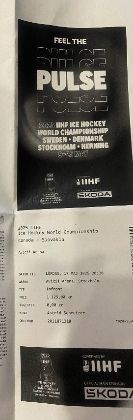 Lístky na hokej vo Švedsku :Canada:Slovensko