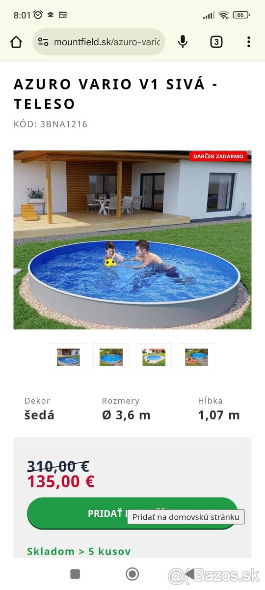 Predám nový bazen