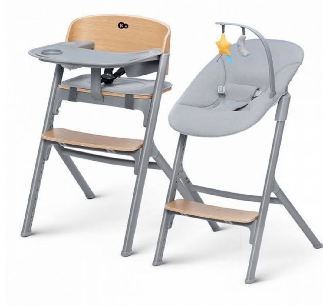 Stolička na kŕmenie Kinderkraft Livy a lehátko Calmee 2v1