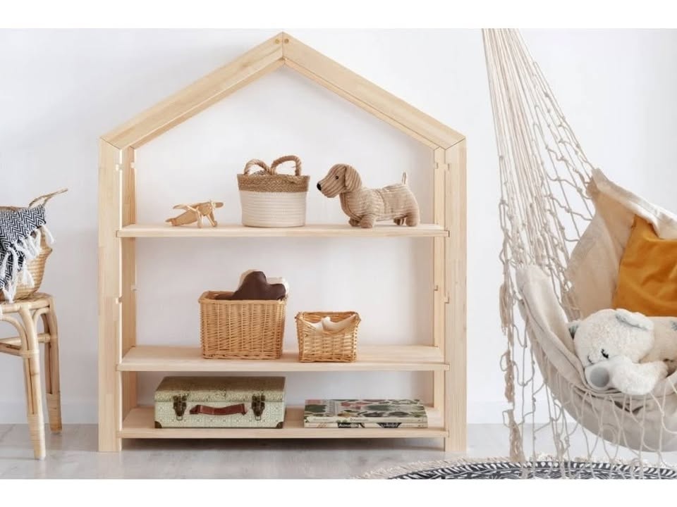 Detsky domcekovy regal / kniznica na hracky