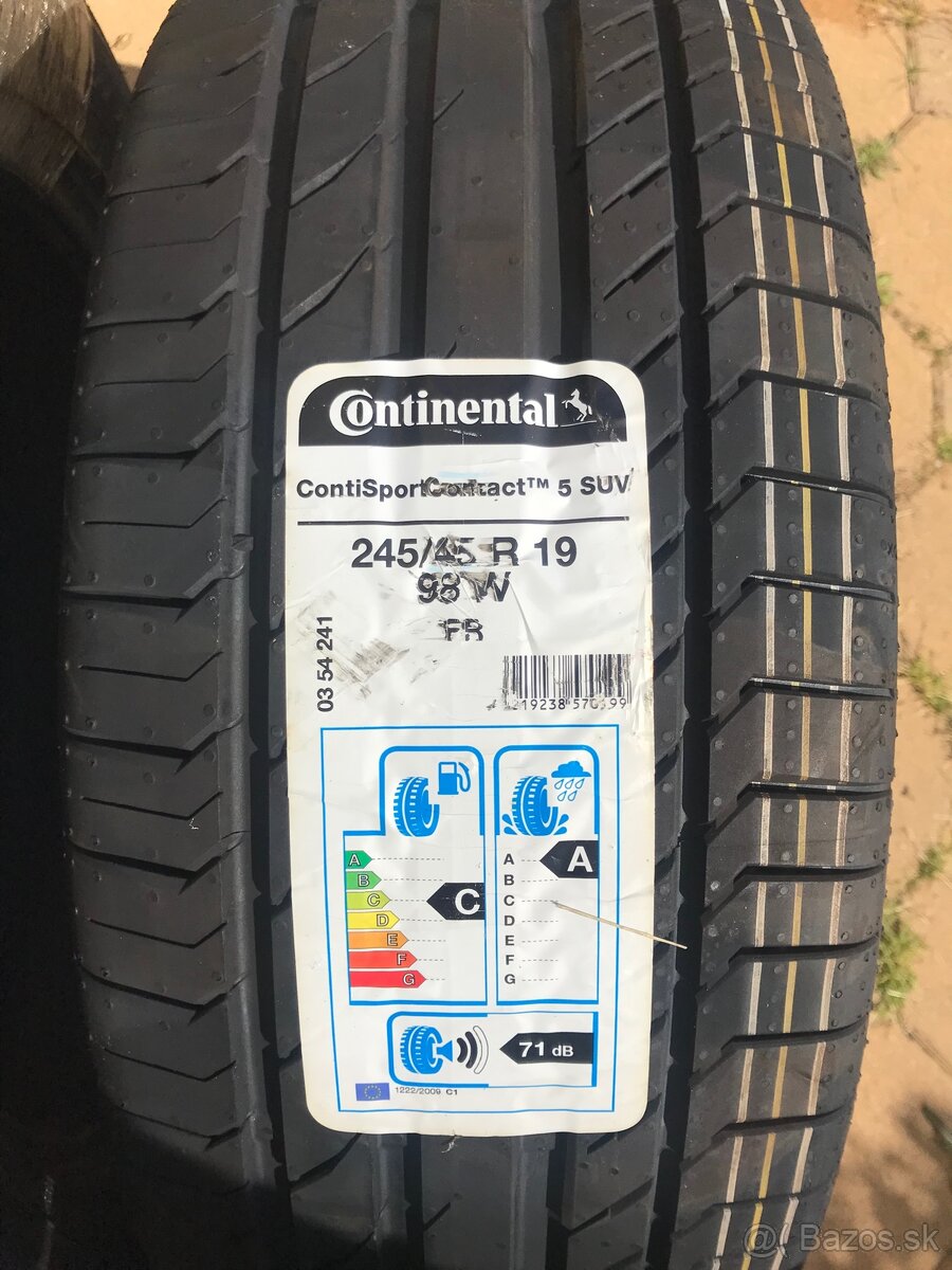 245/45r19 predám 1 x pneu Continental