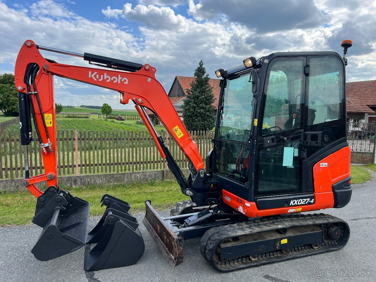 Minibagr Kubota KX027-4 / 3 režimy průtoku,3x lžíce