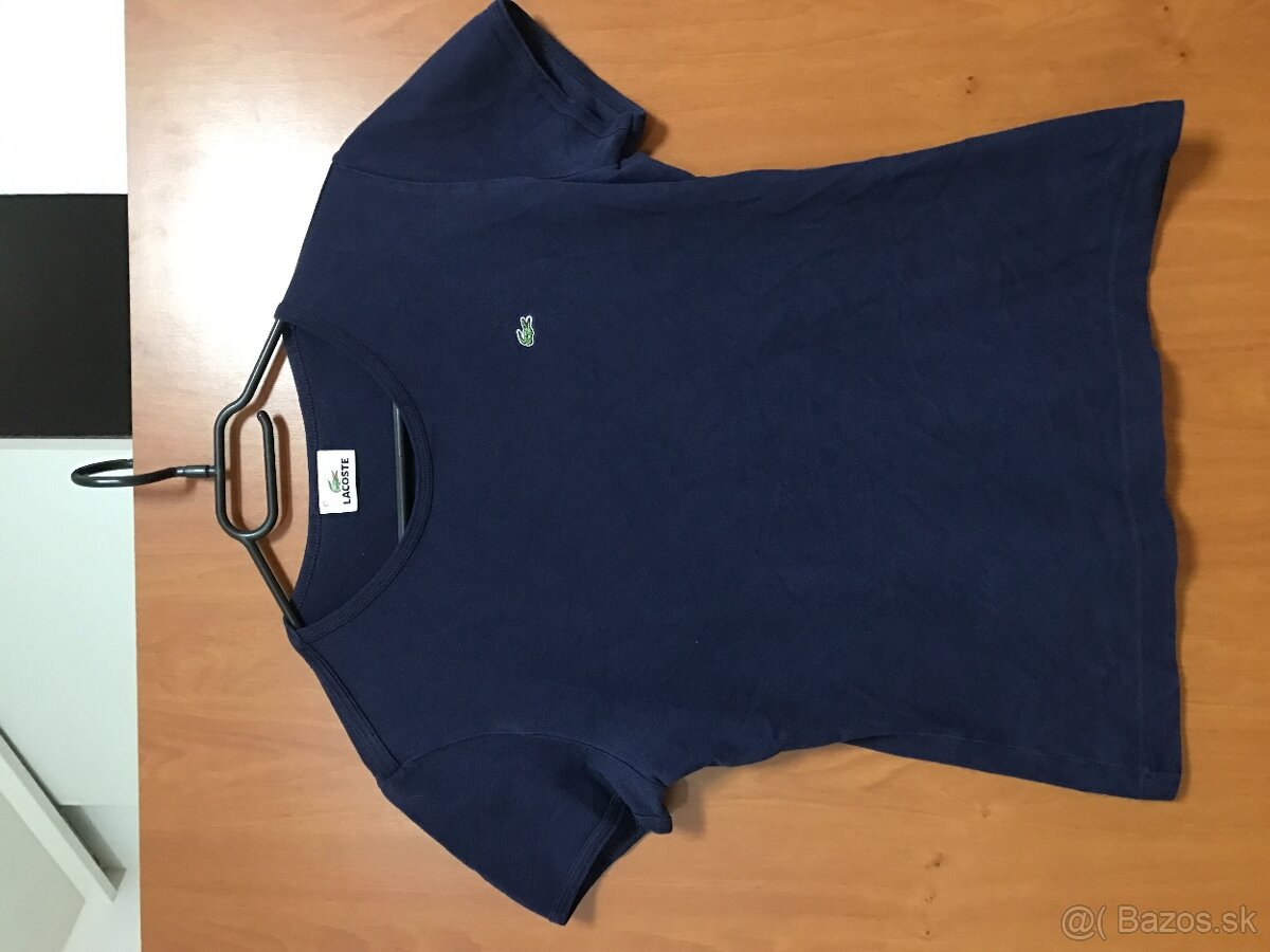 LACOSTE originál kráľovská Modra/damske tricko S/M