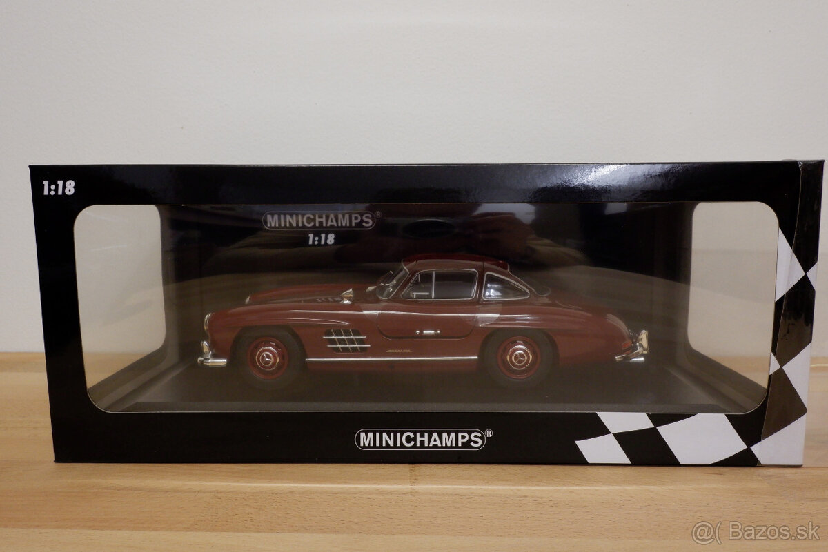 Mercedes 300SL Dark Red Minichamps 1:18