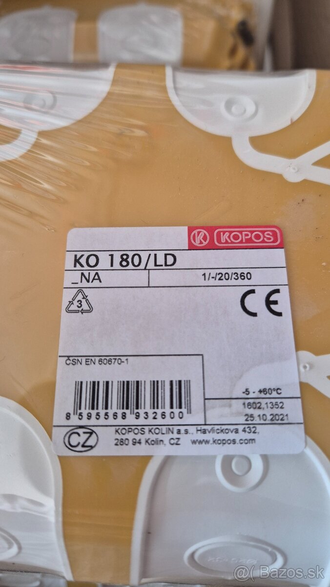 Kopos ko 180/dl, odbočna krabica do dutých stien