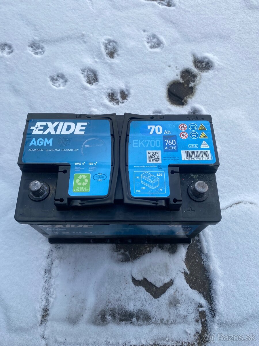 Predám akumulátor autobatériu 12V 70 Ah