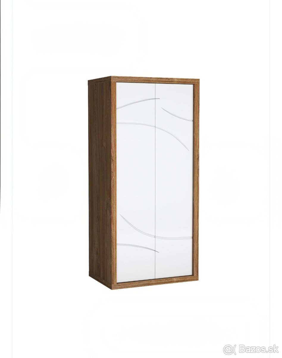 SKRIŇA dub stirling/biely lesk