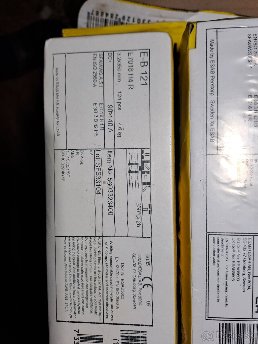 Esab elektrody eb121 E7018 H4 R 2.5mm/3.2