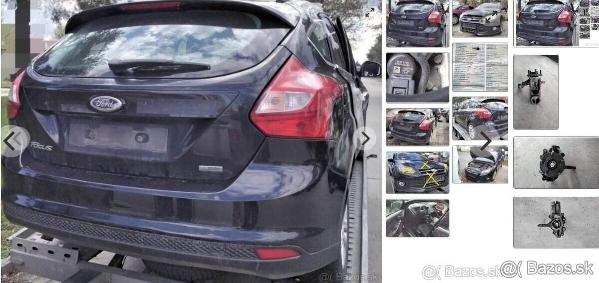 Ford Focus 1.6 TDCI 2012 predám PIATE DVERE, NÁRAZNÍK zadný,