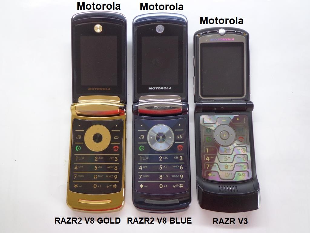 Motorola RAZR V3i STEELGRAY + RAZR2 V8 RAZR V3 E4 Dotyková