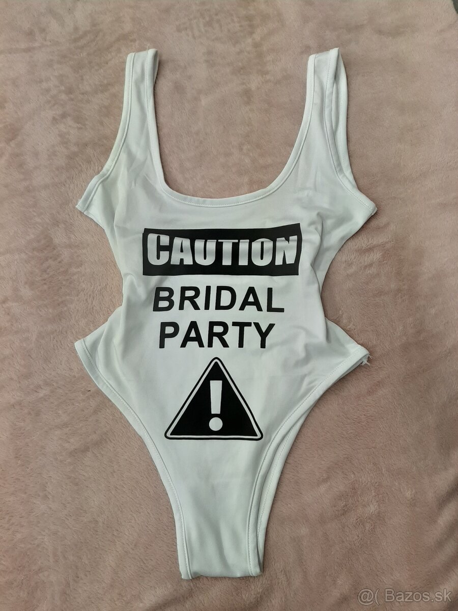 Predám dámske jednodielne biele plavky Caution Bridal Party
