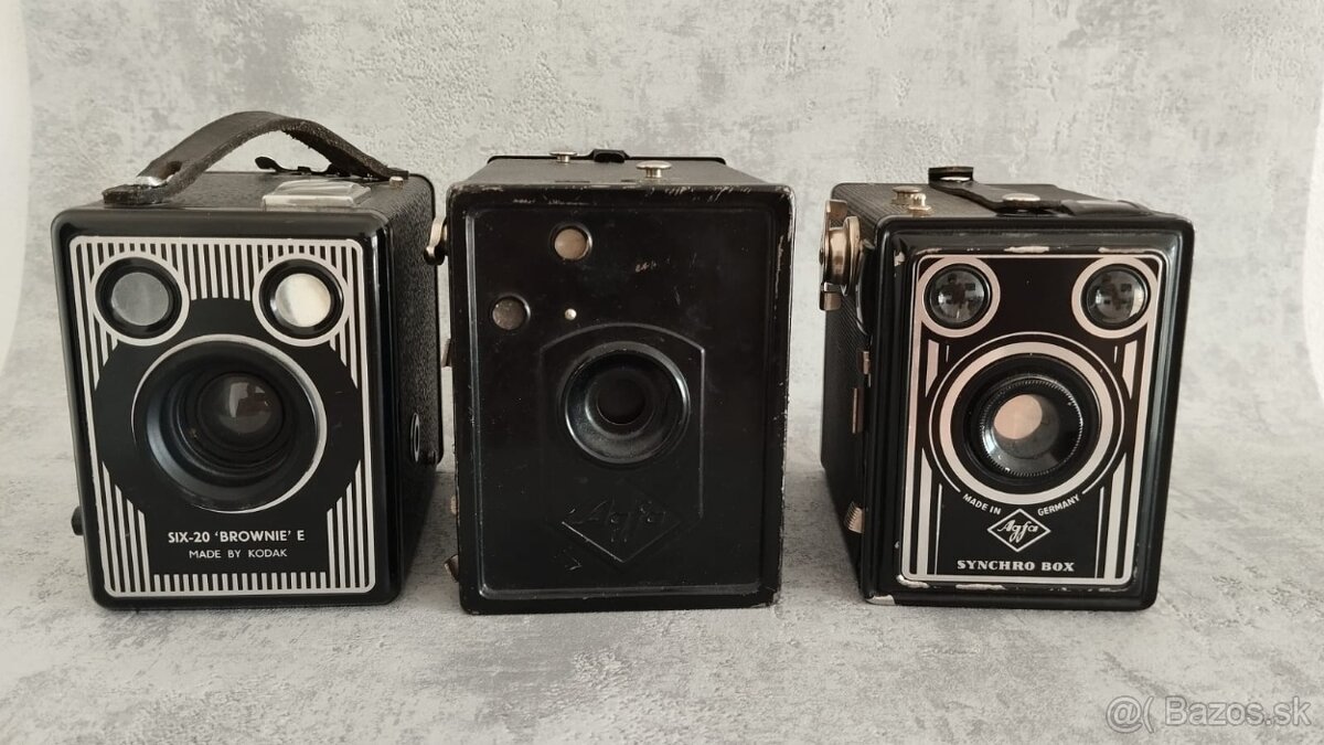 3ks staré fotoaparáty do sbírky, k dekoraci