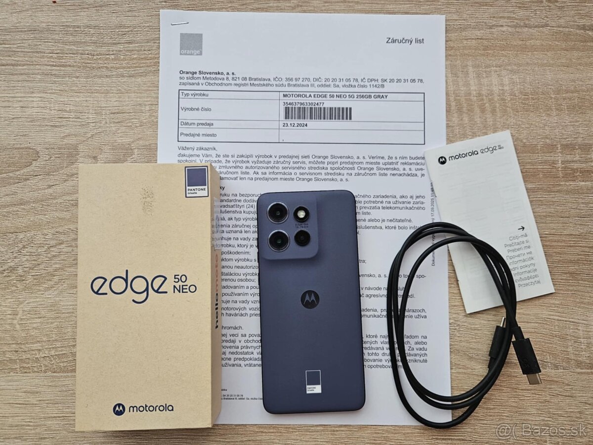 Motorola Edge 50 Neo,8GB/256 GB,sivy,ako novy,zaruka