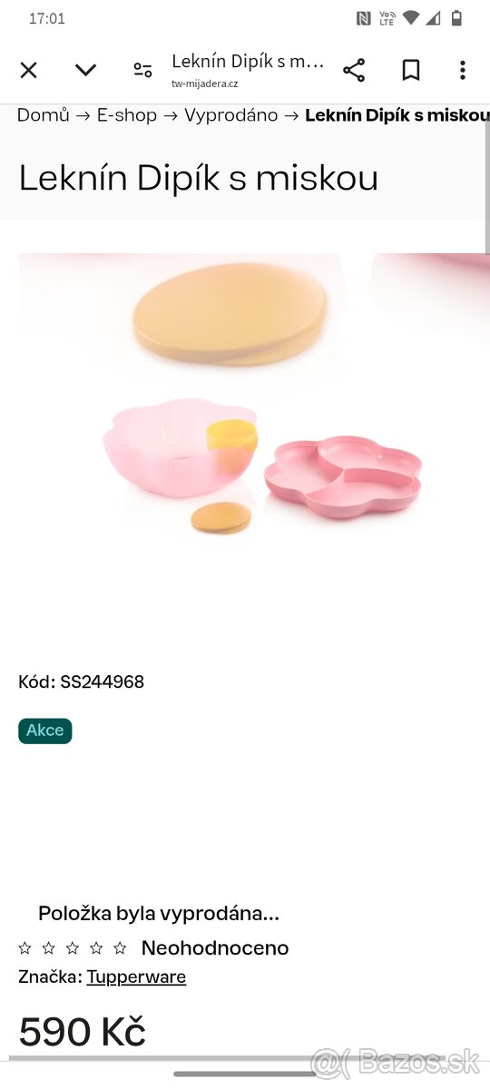 Tupperware leknín s dipíkom, nové