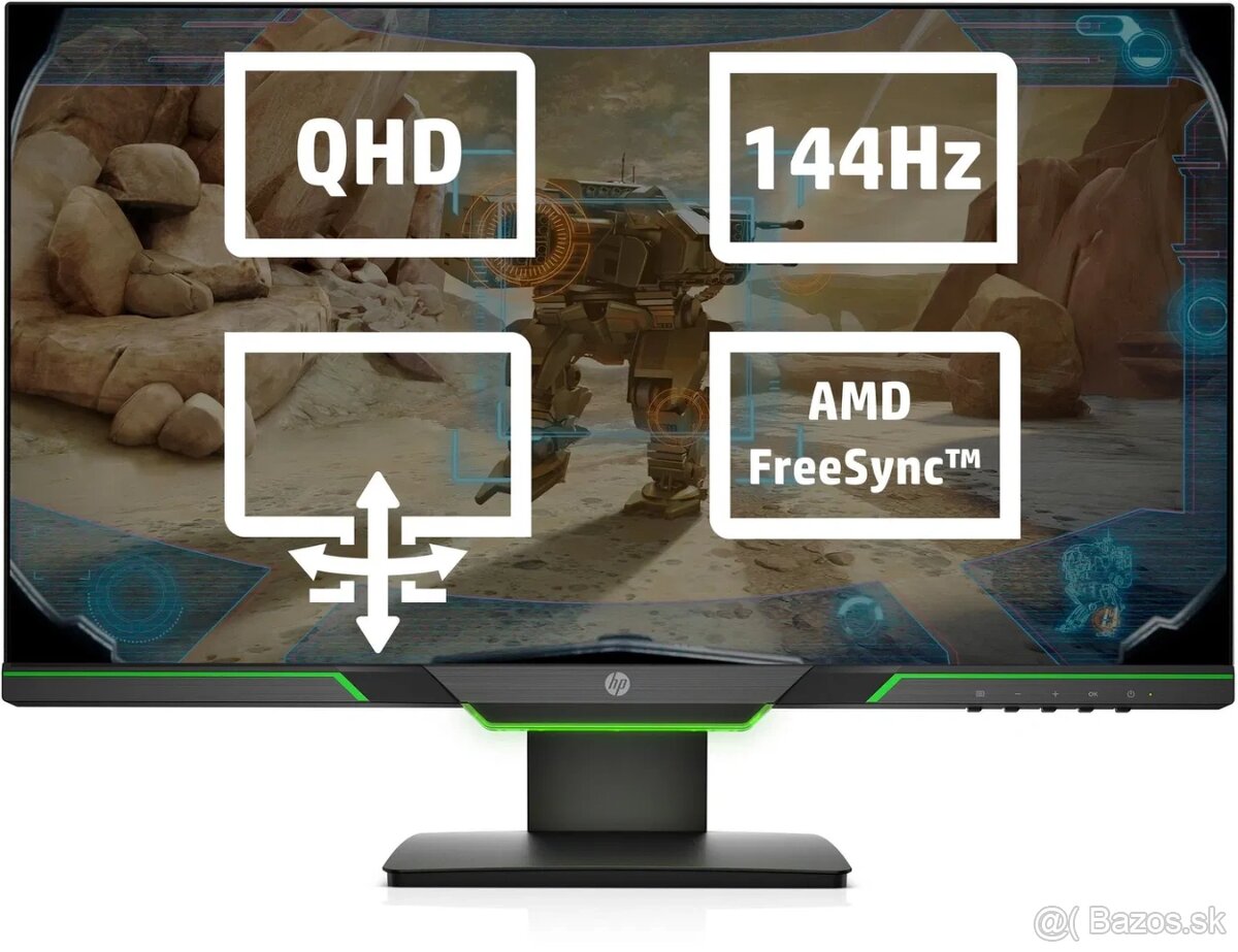 2K LCD monitor 27" HP 27xq, 144Hz, 1ms