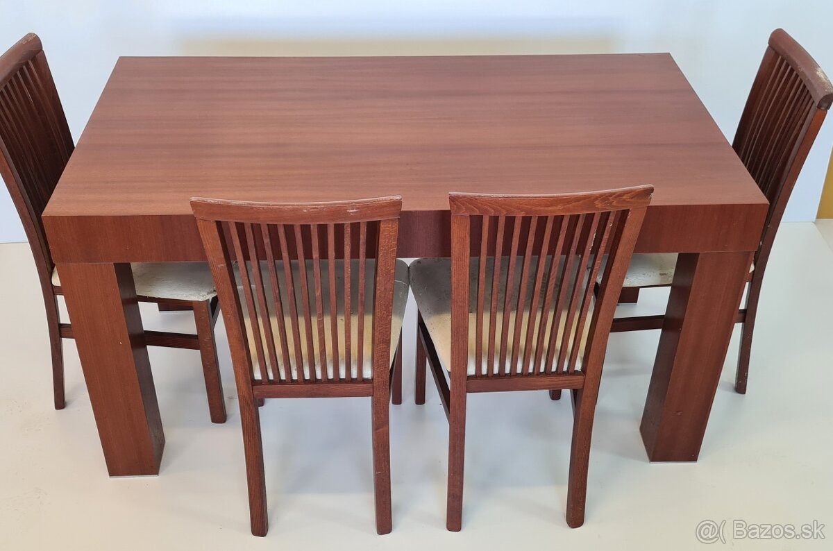 Jedalensky stol (150x80) Mahagon dyha + 4x stolicky